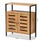 Baxton Studio Vander ModernOak Brown Finished Wood and Black Metal 2-Door Shoe Cabinet 194-11750-ZORO - alternate 6